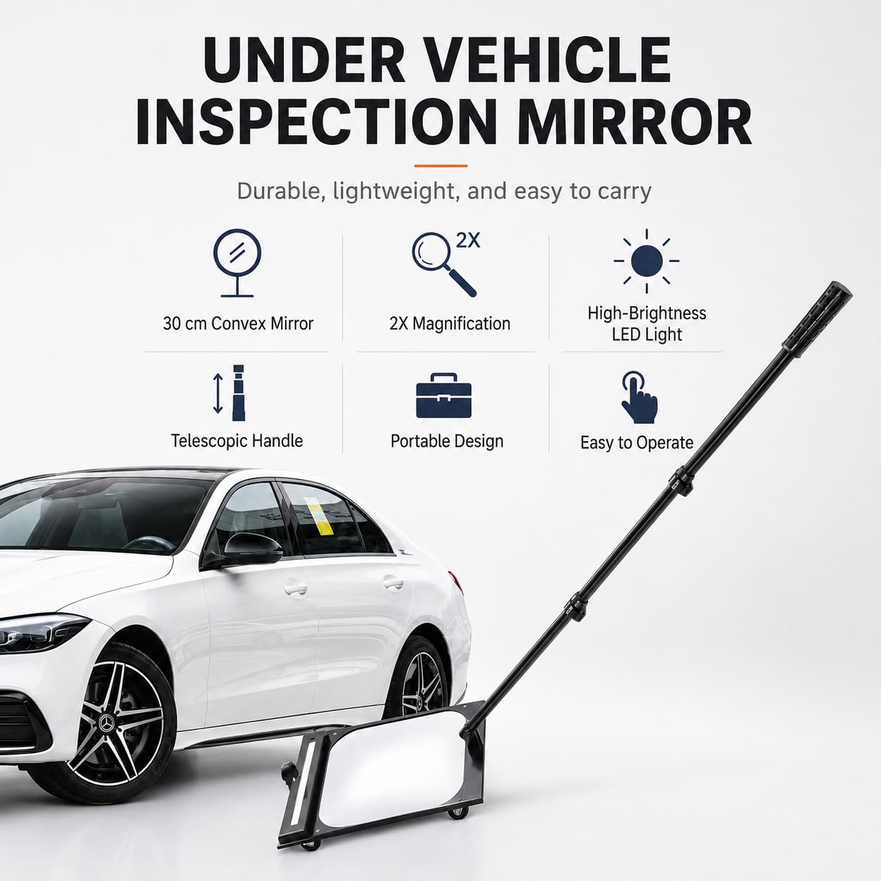 Nouveau Miroir d'inspection de véhicule avec Roue Universelle