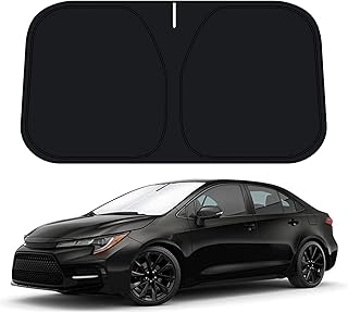 Windshield Sun Shade for 2016-2023 Toyo-ta Prius Hatchback, Front Window Sunshade Sun Visor Protector Block UV Rays Heat, Foldable 2 Layers 210T Material