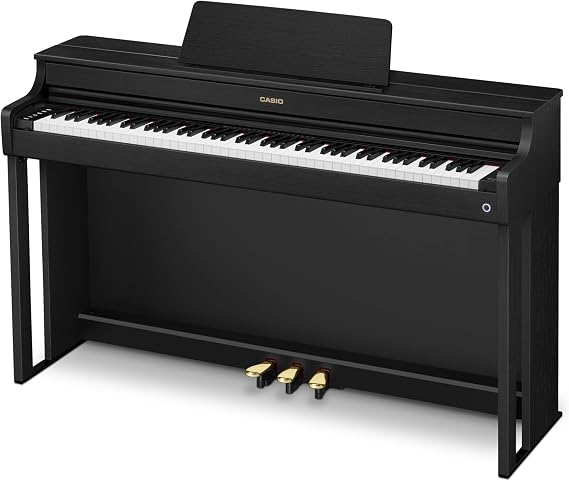 Casio CELVIANO AP-300 Console Digital Piano, with 88 Weighted Keys, 19 Tones, 40W Speaker System, Bluetooth Audio/MIDI, USB, White Finish (AP-300BK)
