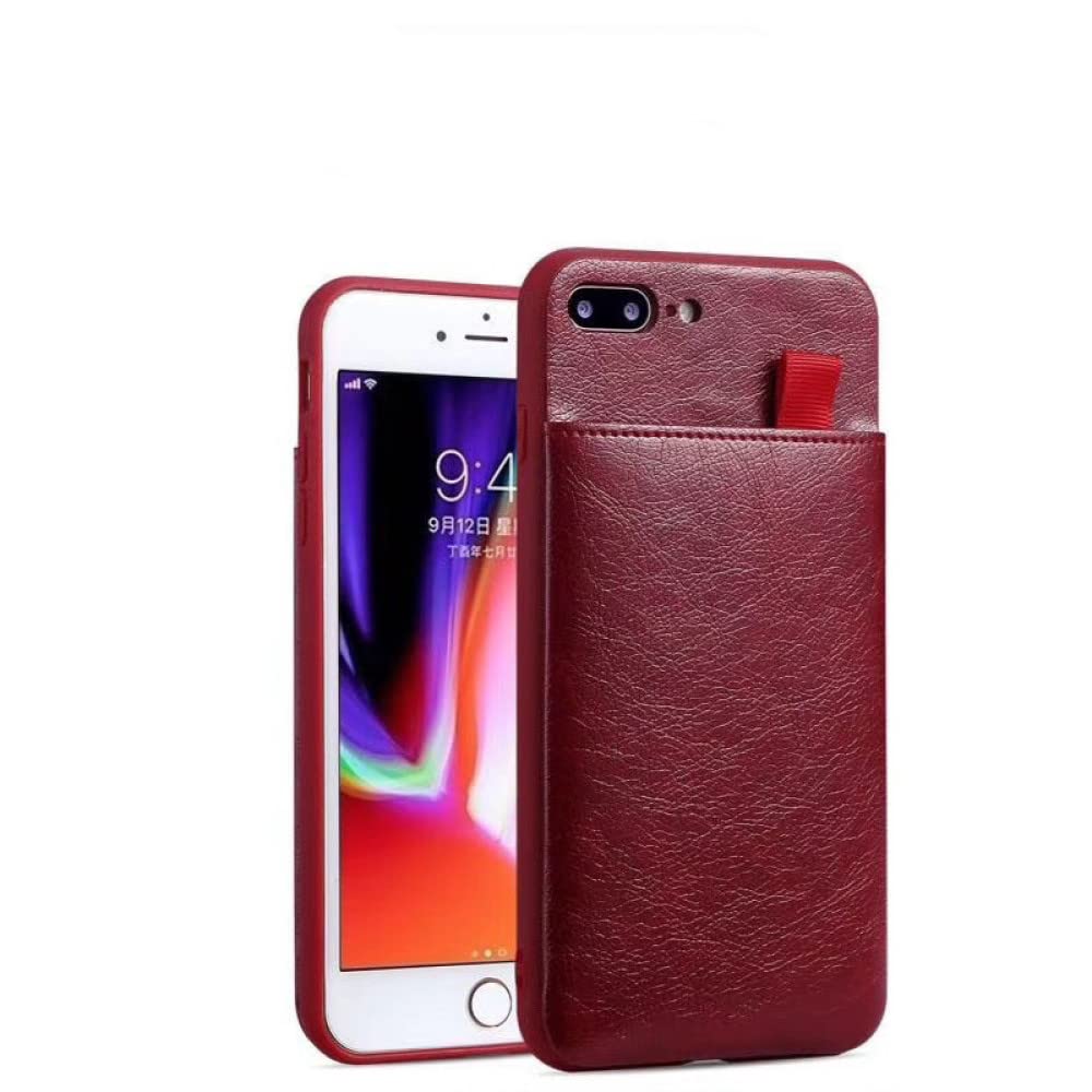 Étui en cuir iPhone 7 Plus style vin rouge idéal pour vos sorties