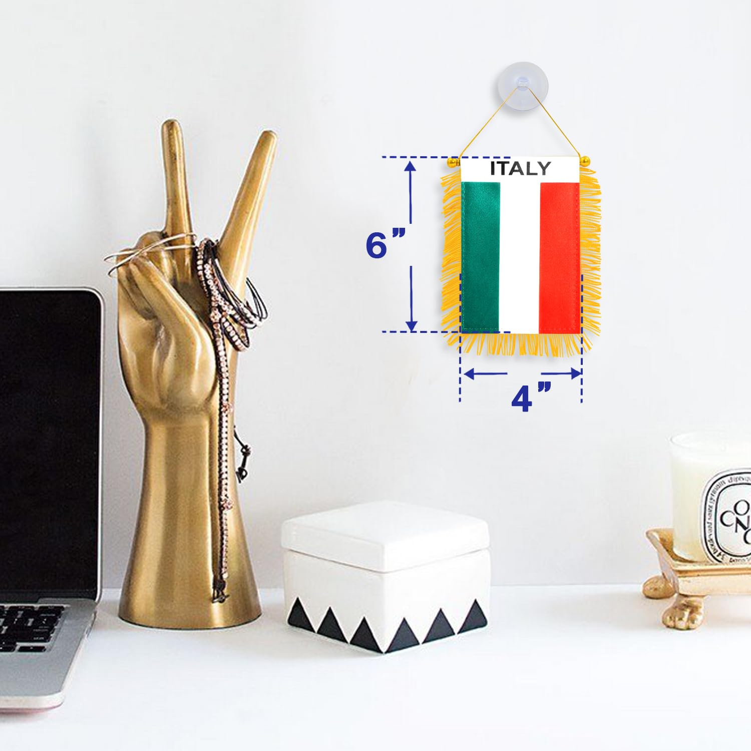 Accessorio Auto Personalizzato Bandierina Californiana Mini Per Auto O Finestrino - Doppia Faccia, Colorata, In Poliestere, 6 Oz Bandiera Per Specchietto Auto - Foto 8