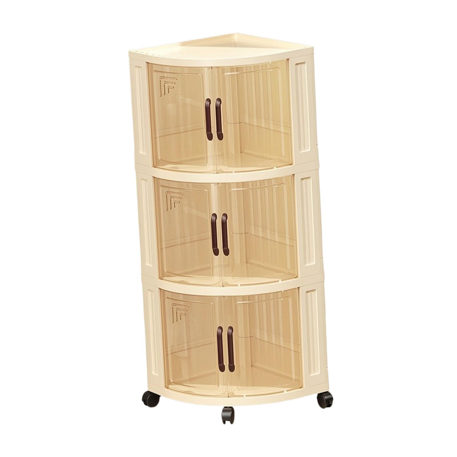 Yajuyi Multifunktionaler Aufbewahrungswagen, Snack Organizer, Eckrollwagen für Kommode, Bastelbedarf, Schmuck Und Kosmetik, 3 Stufen