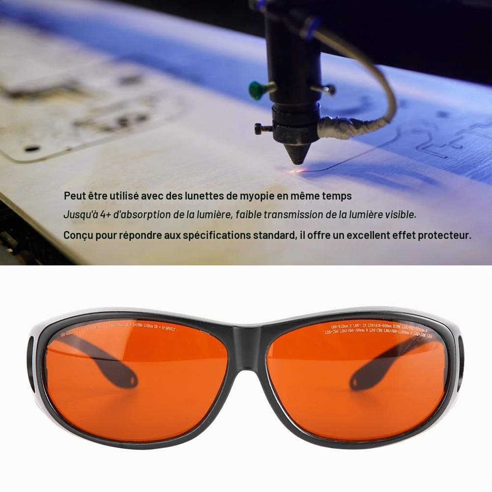 Sonew Lunettes de sécurité rouges, OD4 + OD6 + 190-540NM 800-1700NM Lunettes de protection Lunettes de sécurité Lunettes de protection de travail Protection des yeux Protection visuelle des yeux