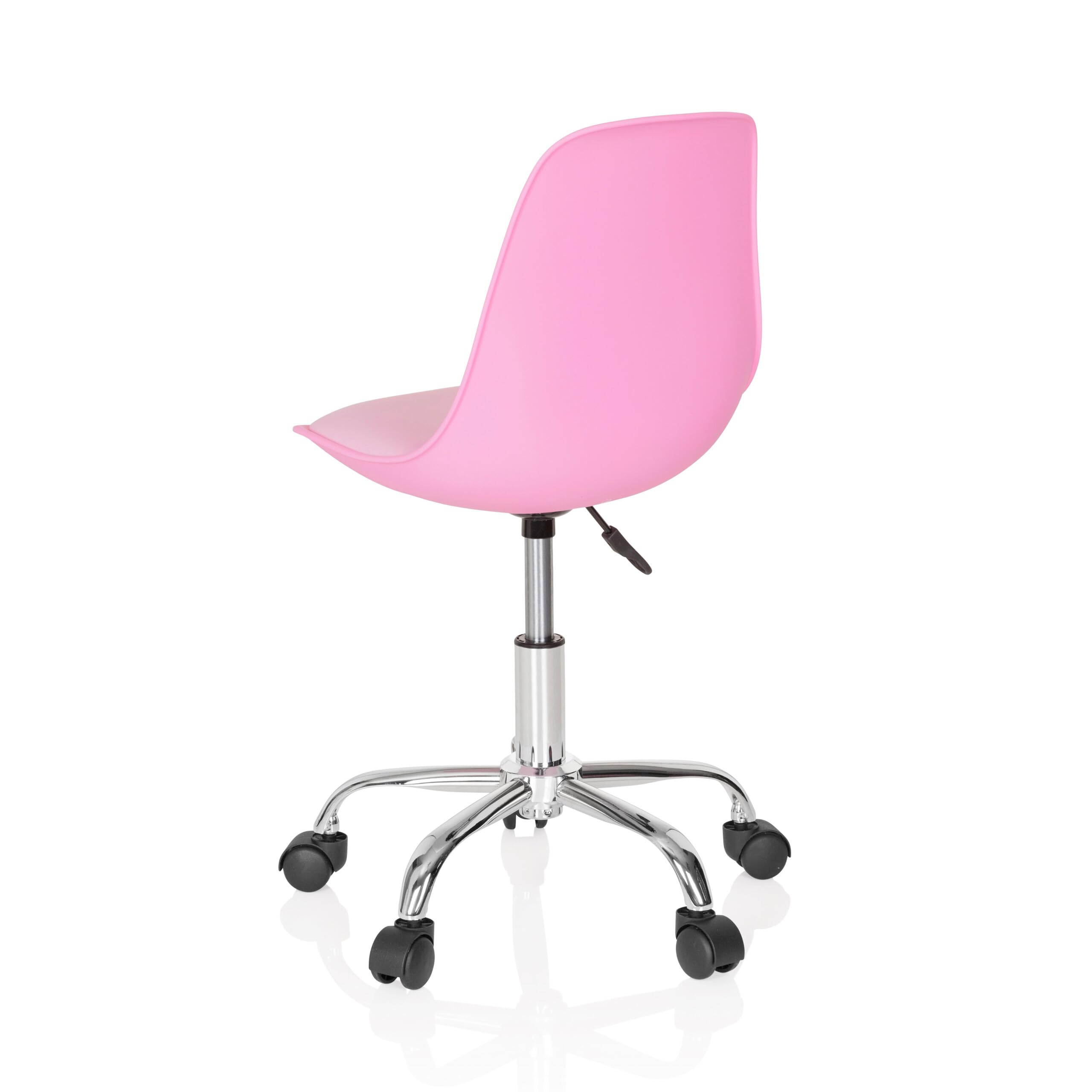 HJH Office 742016 sedia girevole per bambini e ragazzi FANCY II sedia girevole moderna in ecopelle rosa regolabile in altezza