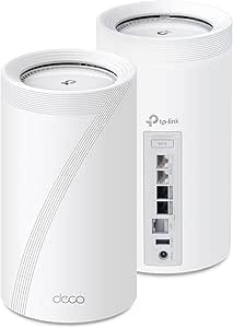 TP-Link Deco BE85 Tri-Band WiFi 7 BE22000 Whole Home Mesh System - 12-Stream 22 Gbps, 2X 10G + 2X 2.5G Ports, Wired Backhaul, 8X High-Gain Antennas, VPN, AI-Roaming, 4x4 MU-MIMO, HomeShield (2-Pack)