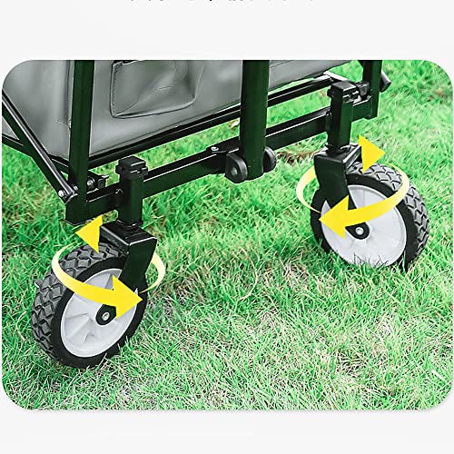 Carretilla plegable para camping y exteriores con capacidad de 80 kg, carrito transportador portátil con manija ajustable miniatura 5