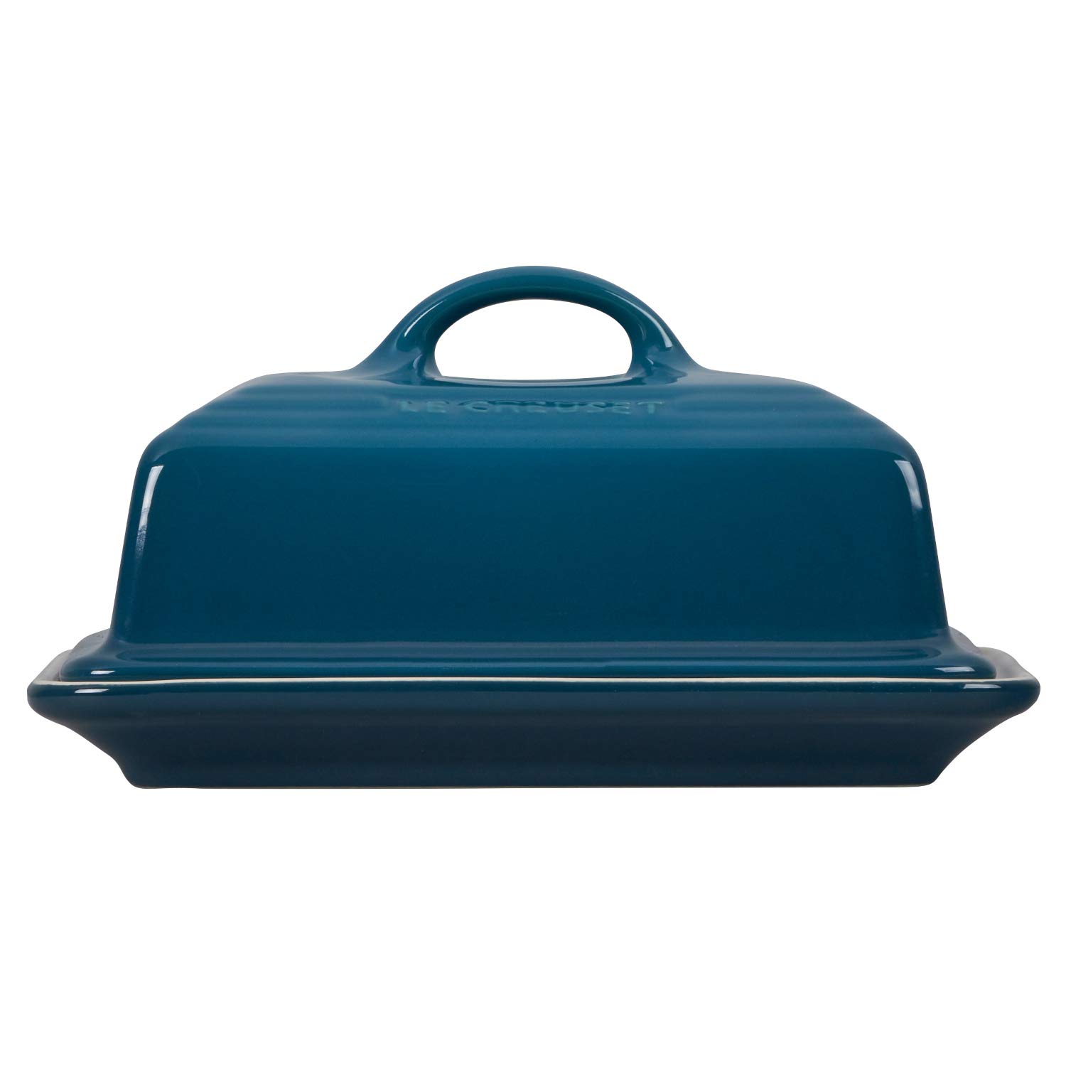 LE CREUSET Mantequera de cerámica de gres, 900 g, 17 x 12.5 x 9 cm, Azul Deep Teal