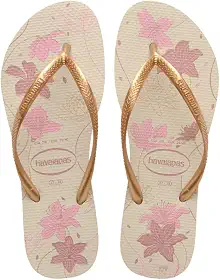Chinelo Havaianas Slim Organic Preto Rosa