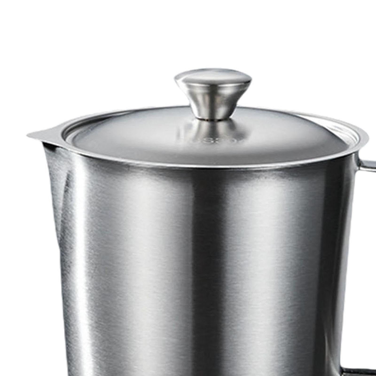 MERIGLARE Messbecher Edelstahl Messbecher Behälter mit Deckel Milchaufschäumkanne Große Kapazität Gravierte Skalen Küchenmischkrug Aus Robustem Edelstahl für Kü, 2000 Ml