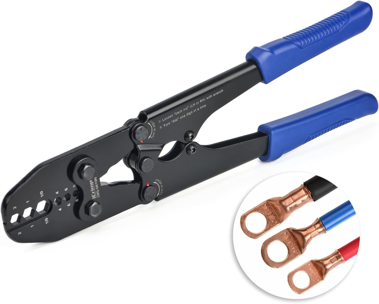 iCrimp Battery Cable Lug Terminal Crimping Tool, for 1/0, 2/0, 3/0, 4/0