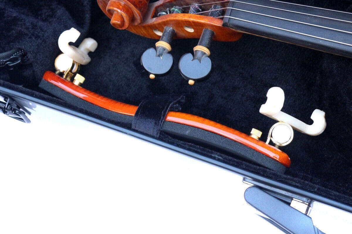 4/4 Violinenkoffer in voller Größe, Carbonfaser-Streifen, Nadelstreifen, gebürstet, leicht, bunt, leicht zu tragen (Silber gebürstet)