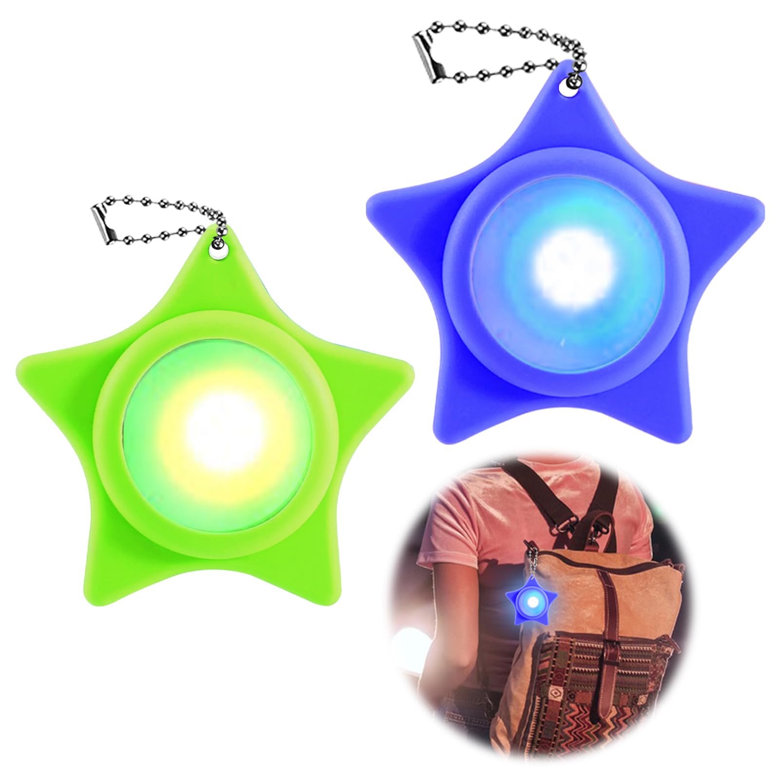 2 Stück USB LED Warnleuchte, Sicherheitslicht USB Aufladbar, Sicherheit Licht Set für Kinder Schulranzen Nachtläufer Bergsteiger für Laufen Wandern Joggen Laufen Rucksack Haustier Kleidung