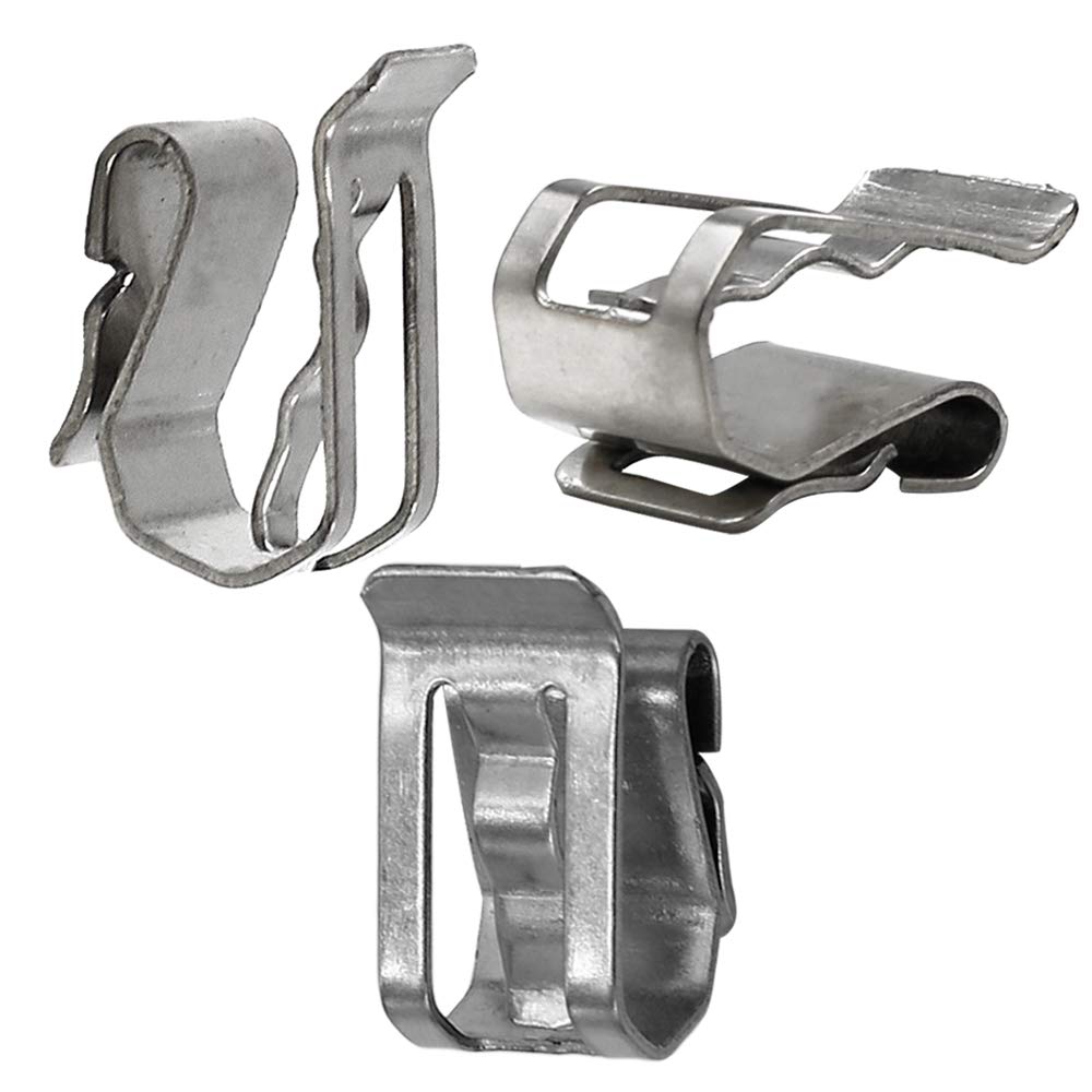 TOUHIA 10 Pcs 14mm Length Stainless Steel Solar Panel DoubleWire Clips