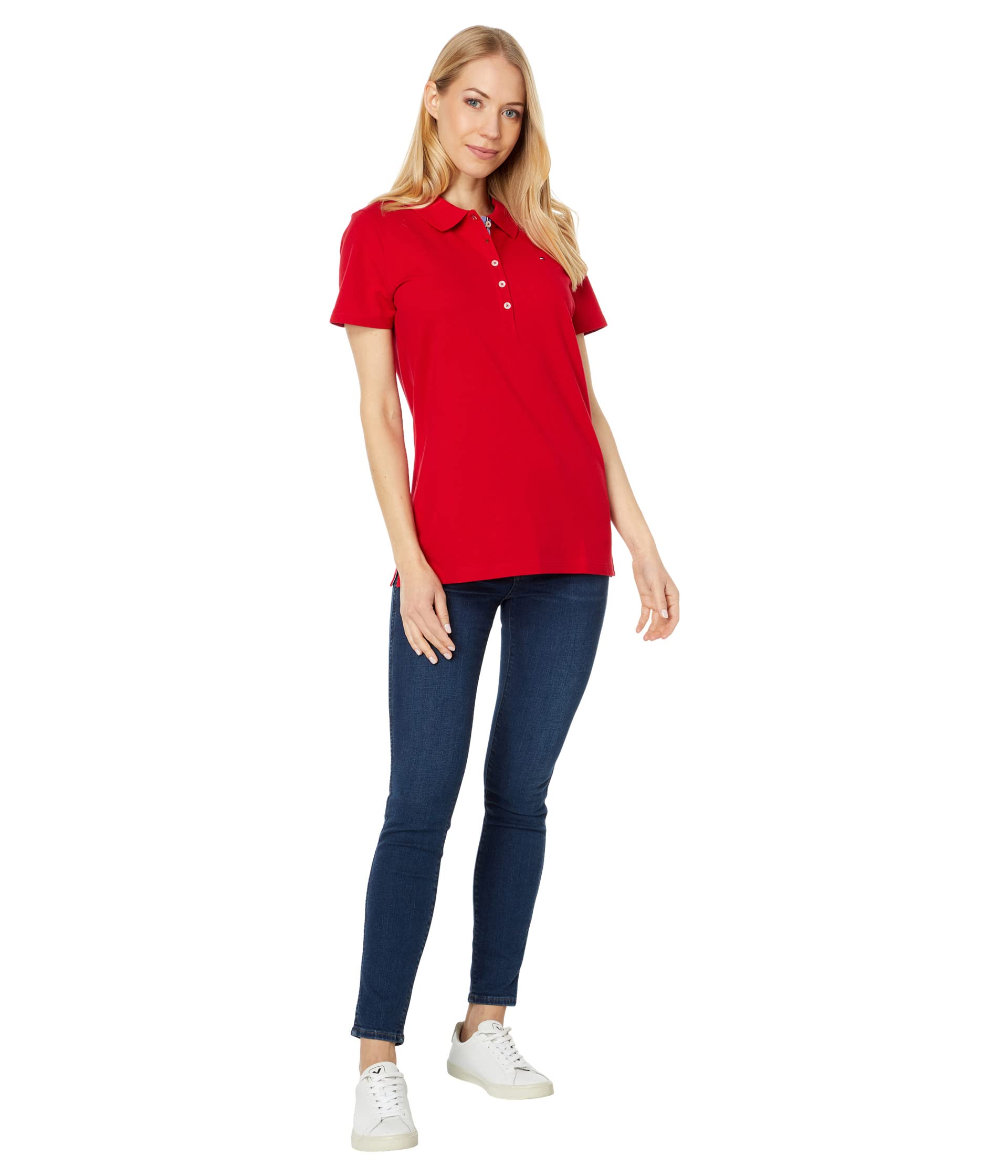 Tommy Hilfiger Solid Short Sleeve Pique Polo Shirt Polo S/S Core Femme