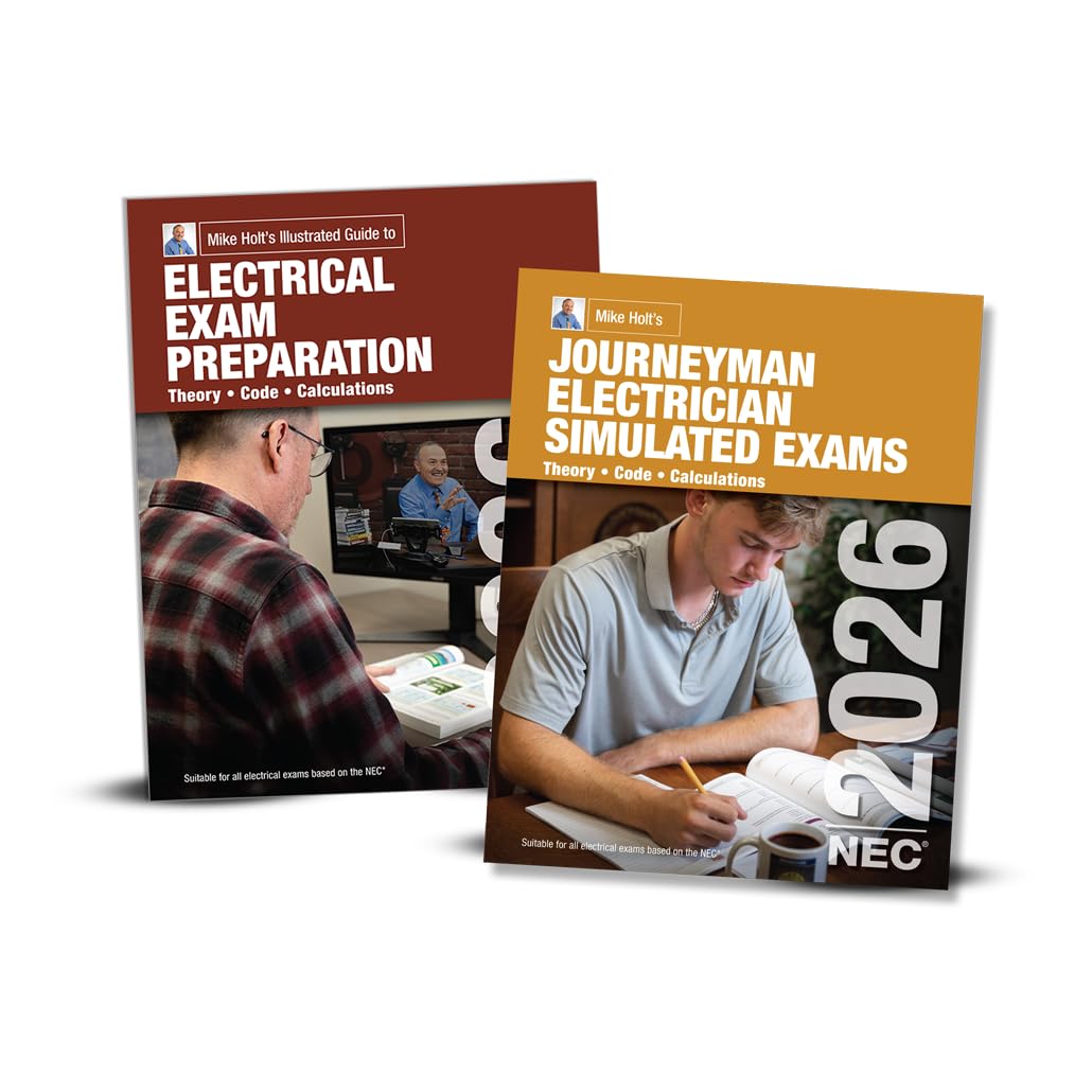 Mike Holt's Electrical Exam Preparation Book w/ Journeyman Electrician Practice Exam, 2026 NEC