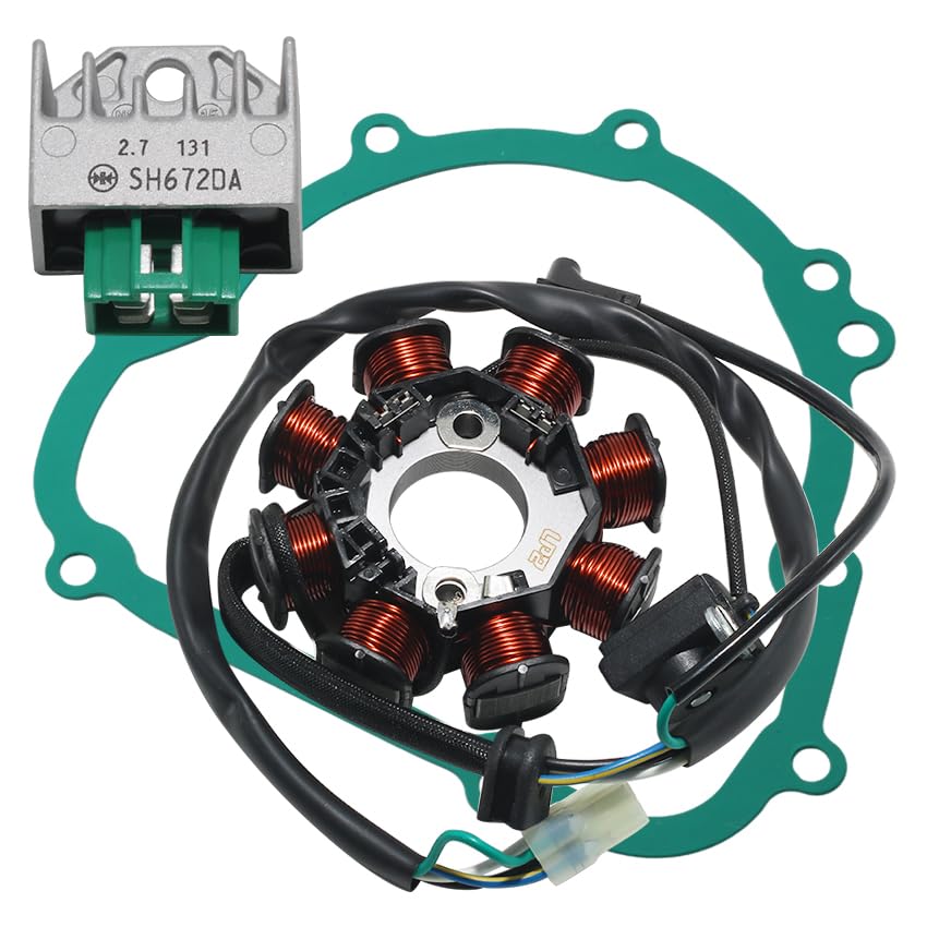 Stator Coil Rectifier Stator Gasket for Kawasaki KLX140,KLX140L 2008-2023 for Kawasaki KLX140G 2017-2023 for Kawasaki KLX140 KLX140A 2008-2022 Stator Coil Rectifier Stator Gasket