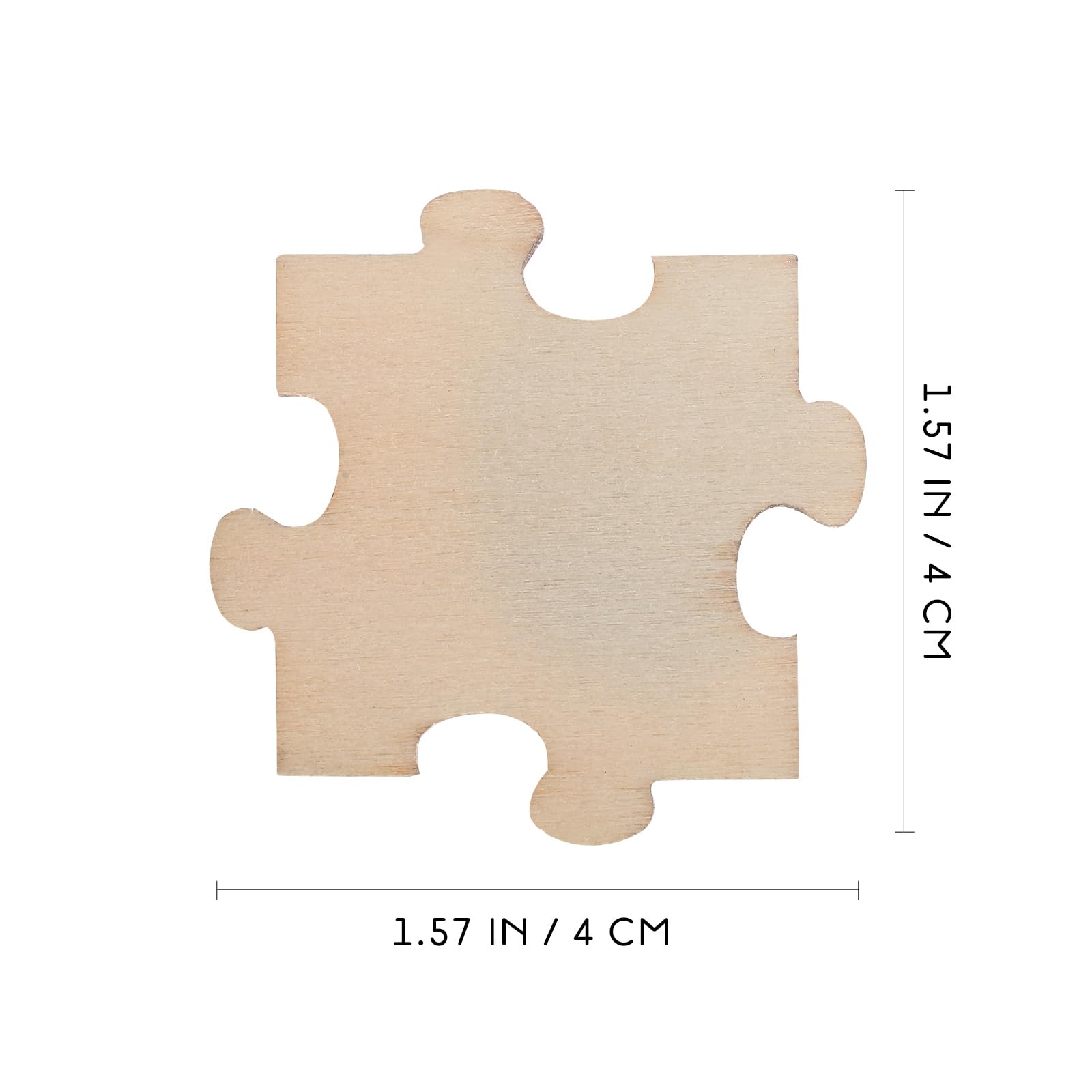 KOMBIUDA 100Pcs Blank Wooden Puzzle Pieces Unfinished Jigsaw Puzzle Craft Kit for Painting Diy Arts Educational Projects and Kids Classroom Activities - Image 3