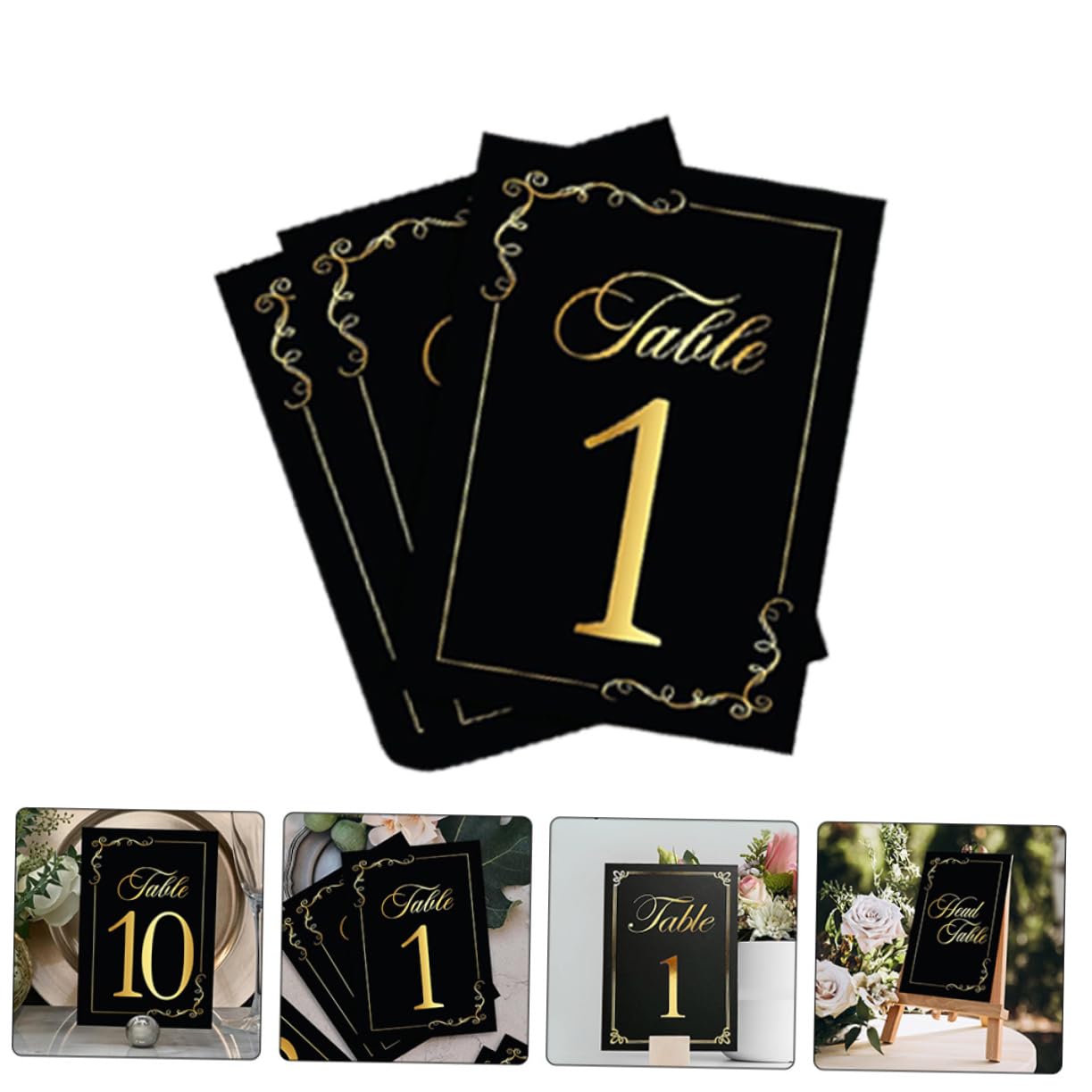 Cabilock 5 Sätze Tischkarte Digitale Karte Platzkarten Gruß Hochzeitsdekor Stand Schwarze Tischnummern Rustikal Ort Hochzeitstischnummern Runden Tischkarten Mini Papierstau 30 Stück * 5