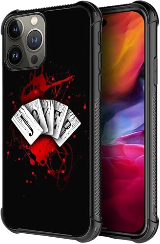 ZHEGAILIAN Funda compatible con iPhone 15 Pro, Joker Cards 15 Pro para hombresniños, esquinas reforzadas UNBreak Fashoin, cubierta trasera de TPU