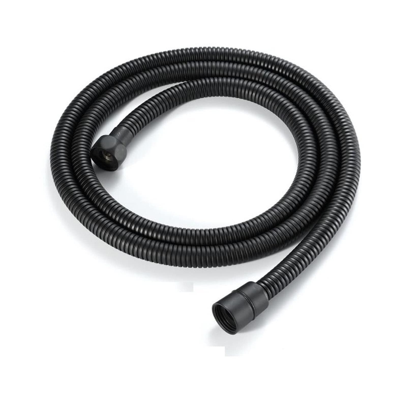 yaoqijie Opaco Nero 1,5 m 2m Tubo Doccia Tubo Flessibile Morbido Tubo Doccia Comune Bagno Flessibile Tubo dell'Acqua dell'Acciaio Inossidabile Lasting (Length : 200cm, Specification : DN15)