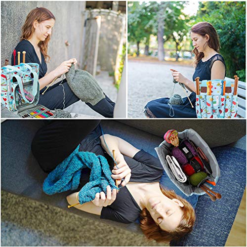 Coopay COOPAYGZY00019 Knitting Bag Yarn Storage Organizer, Portable Knitting Tote Basket Yarn Bags thumb #6