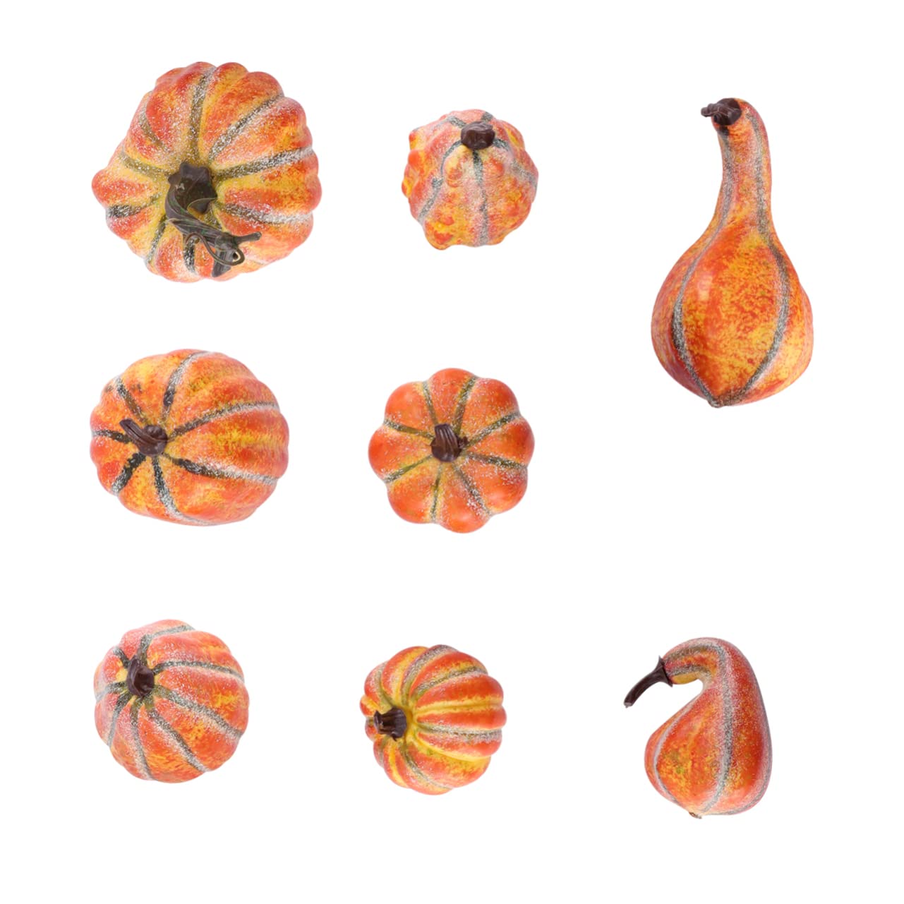 Ciieeo 8pcs Artificial Pumpkin Christmas Decor Halloween Fake Pumpkin Farmhouse Pumpkin Harvest Pumpkin Decor Halloween Table Centerpiece Halloween Pumpkin Decor Decorations Mini Foam