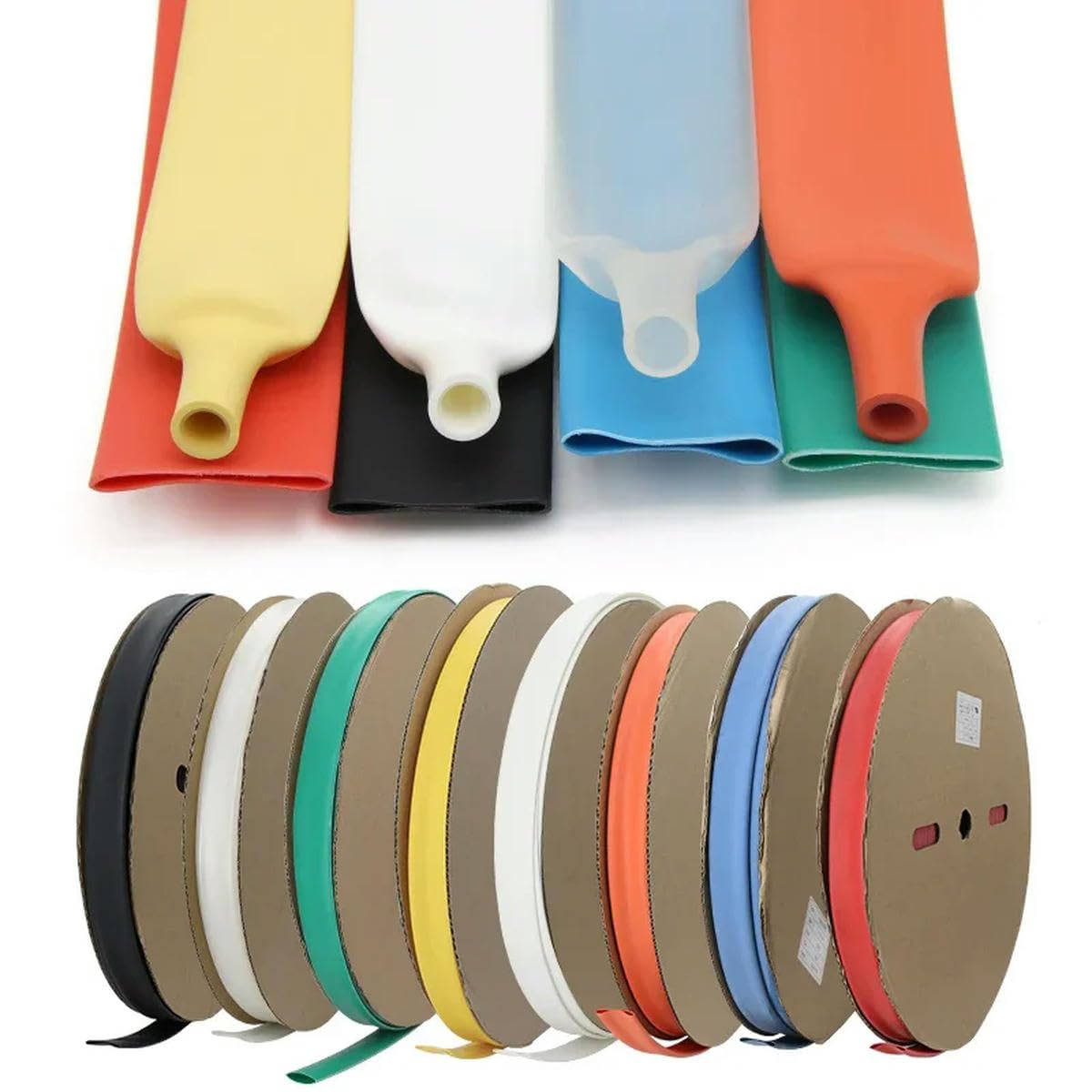 Gaine thermorétractable 3:1 à double paroi, diamètres : 1,6/2,4/3,2/4,8/6,4/7,9/9,5/12,7/15,4/19,1/25,4/30/39/50 mm, noire, 25,4 mm, 10 mètres