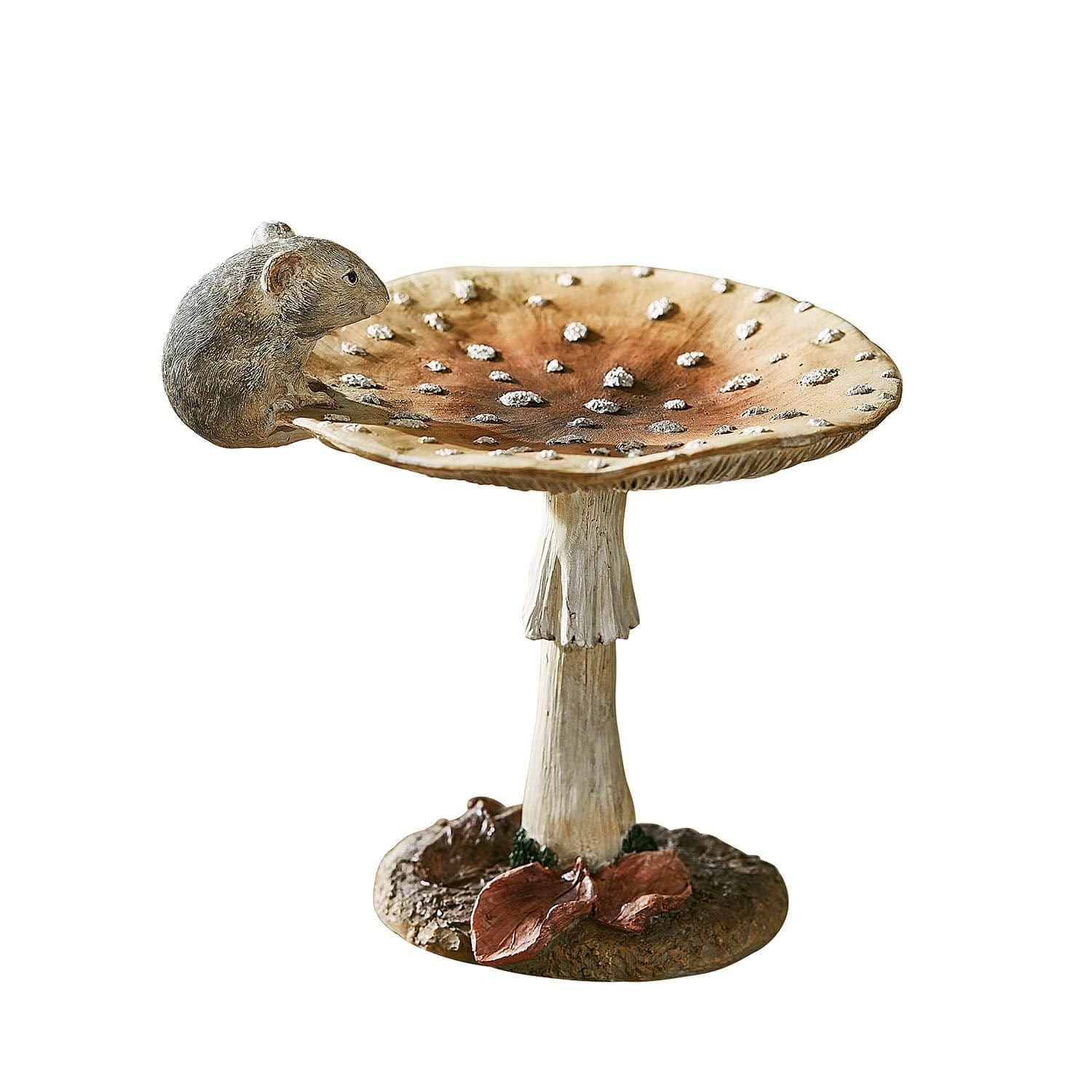 Loberon Deko-Pilz Isolise, Handbemalt, Detailgetreue Gestaltung, mit Possierlicher Deko-Maus, Herbstliche Stimmung, Dekoration, Dekoobjekt, Polyresin, braun