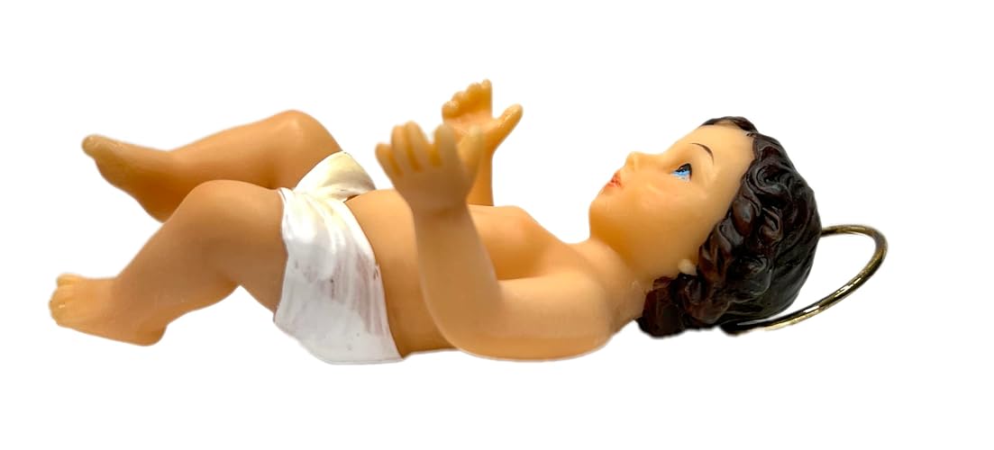 Moviebros Religious Nativity Baby Jesus Figurine, White Cloth, Decorative Statue 3.5"
