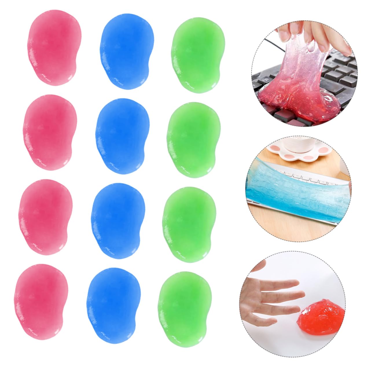 Gel Limpiador para Teclados y Limpieza de Polvo, 20 Unidades, Adecuado para Computadoras y Coches Color Aleatorio
