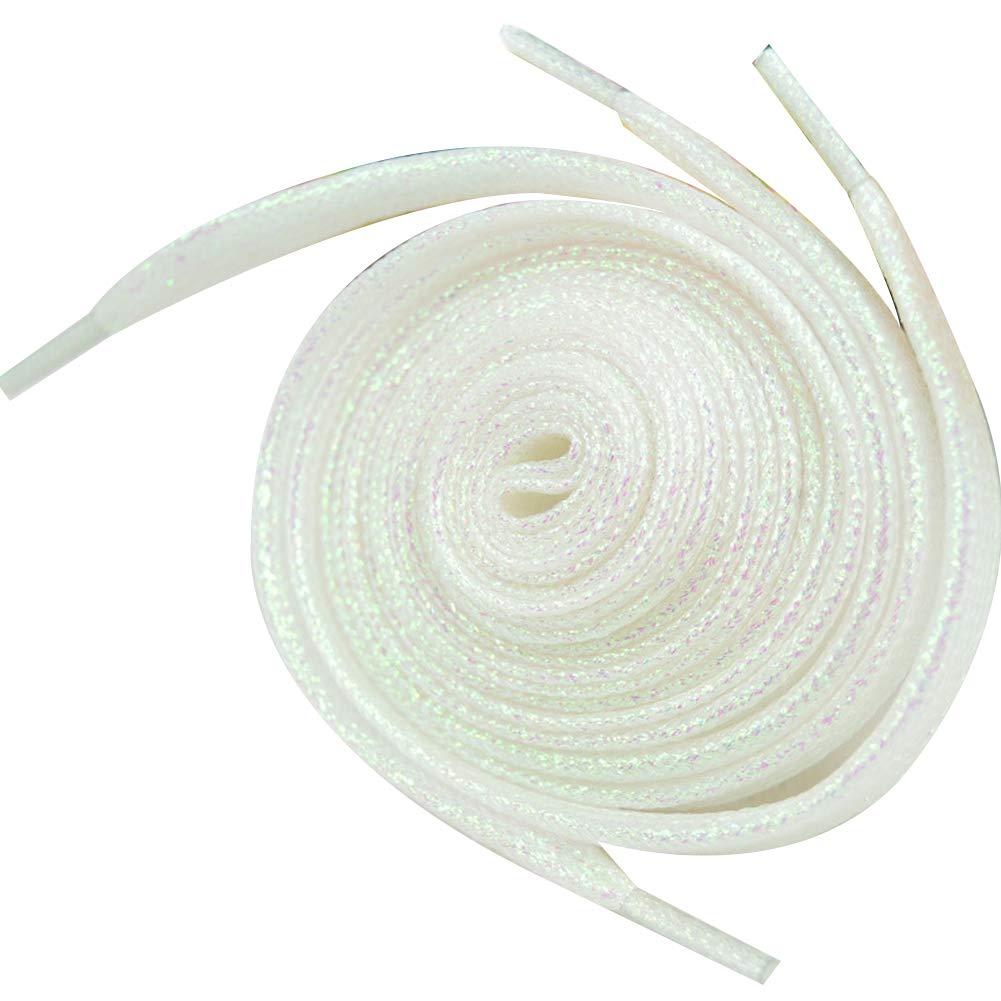 1 Pair Metallic Glitter Flat Shoelaces Bootlaces Shoes Decoration 60-180cm