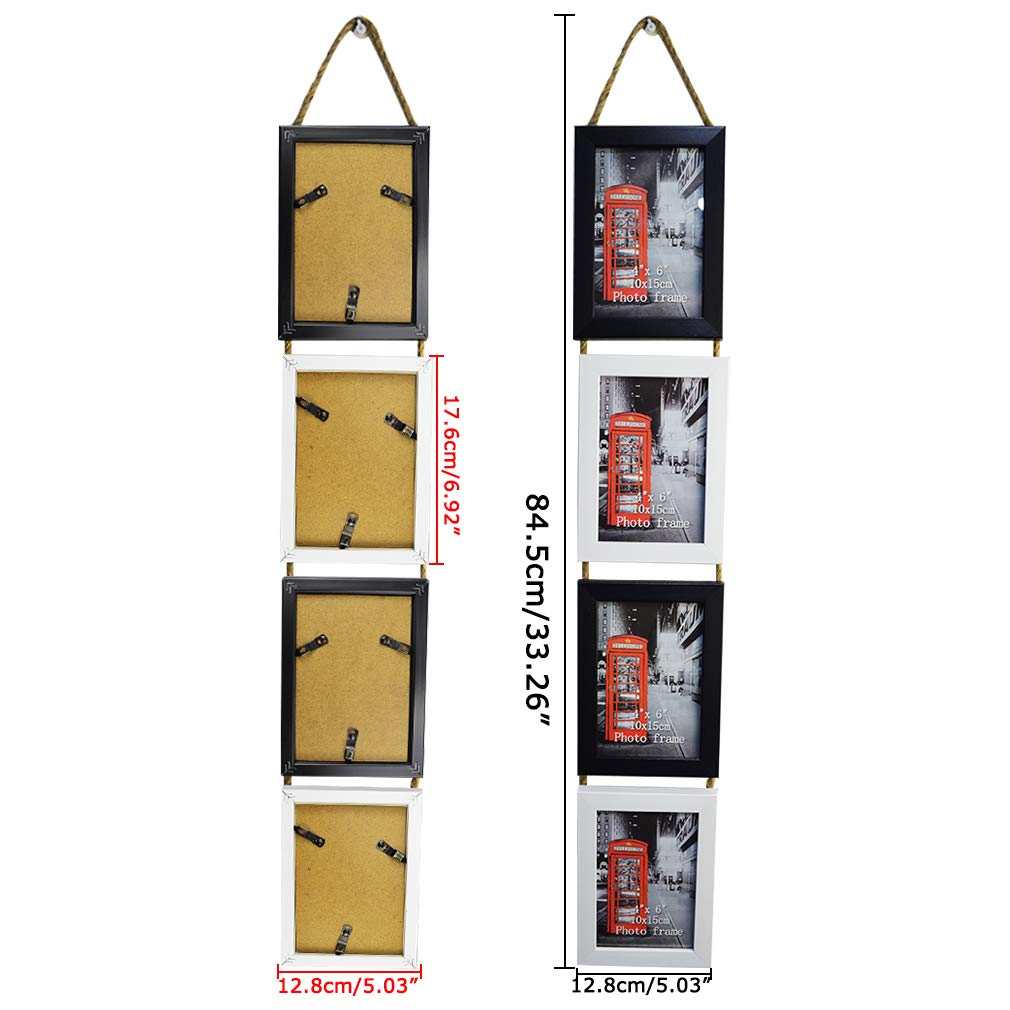 EdenseeLake 4x6 Collage Picture Frame Set, 8 Opening Vertically Hanging