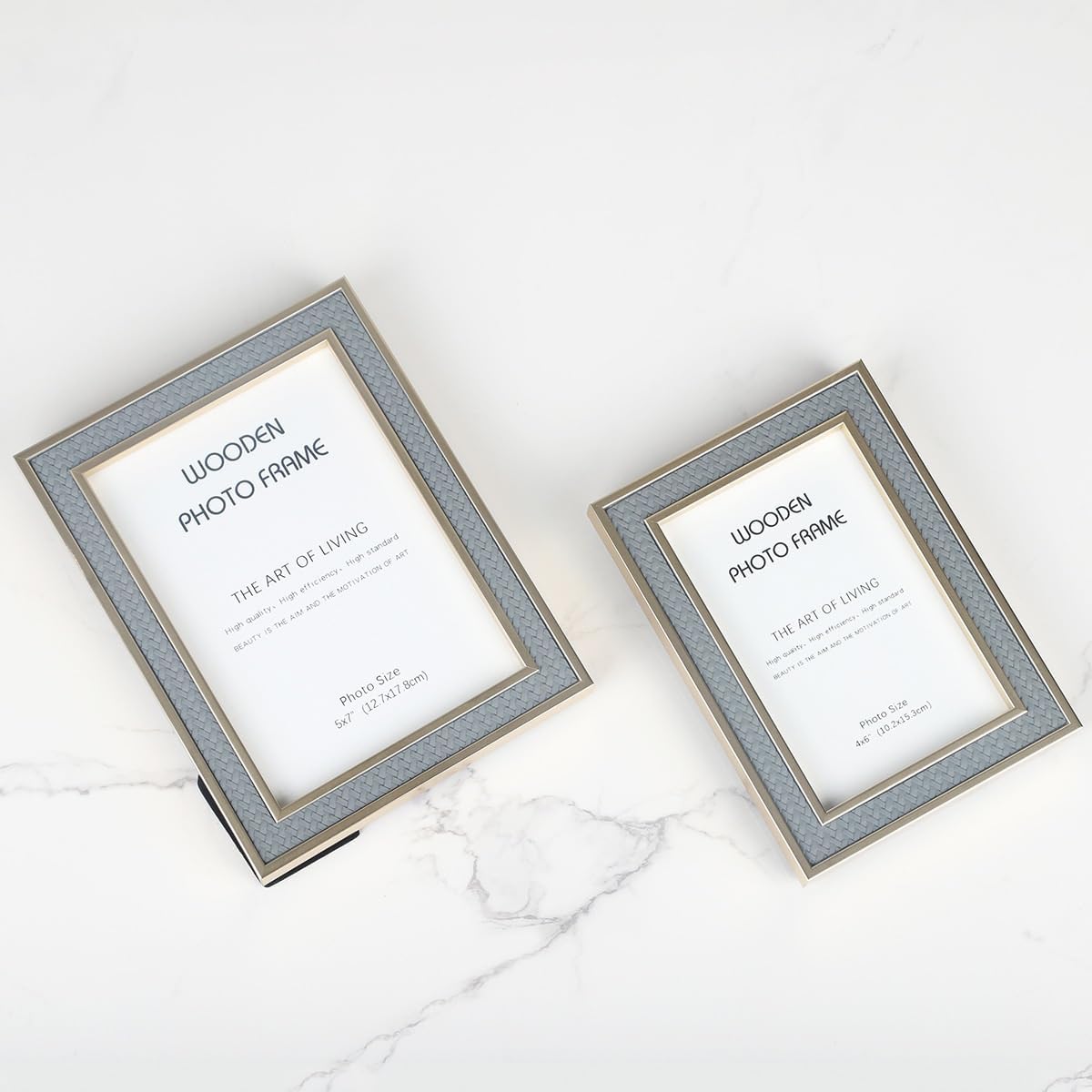 Picture Frame, High Definition Rectangle Photo Frame Weave Desk Top Crafts Beautiful Home Decorations(4 * 6in)