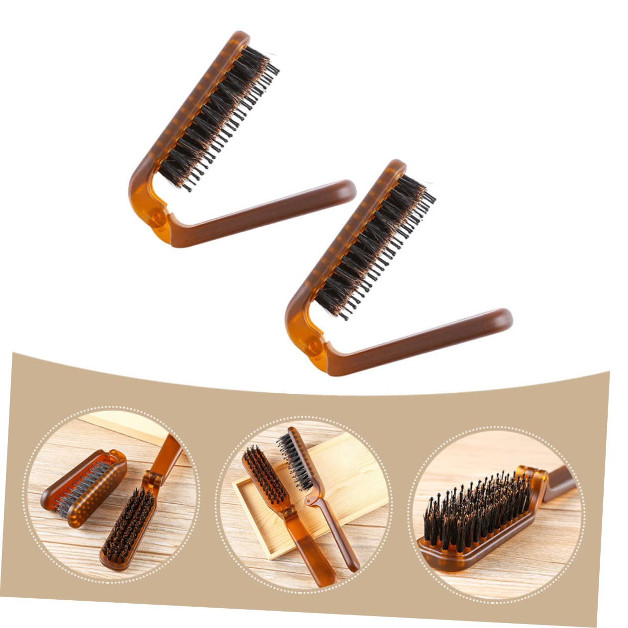 FRCOLOR 8 Piezas Peine plegable Peine de hombre de compacto de pelo portátil cepillo de pelo para peluquín para hombres pelucas para hombres para rizos rectos