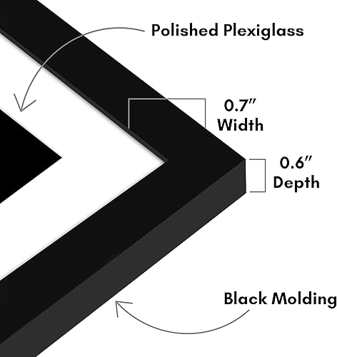 Vista 34 de Americanflat Portarretratos de 8 x 12 pulgadas con plexiglás pulido, juego de 2 portarretratos de 6 x 8 pulgadas con paspartú o para fotos de 8 x 12