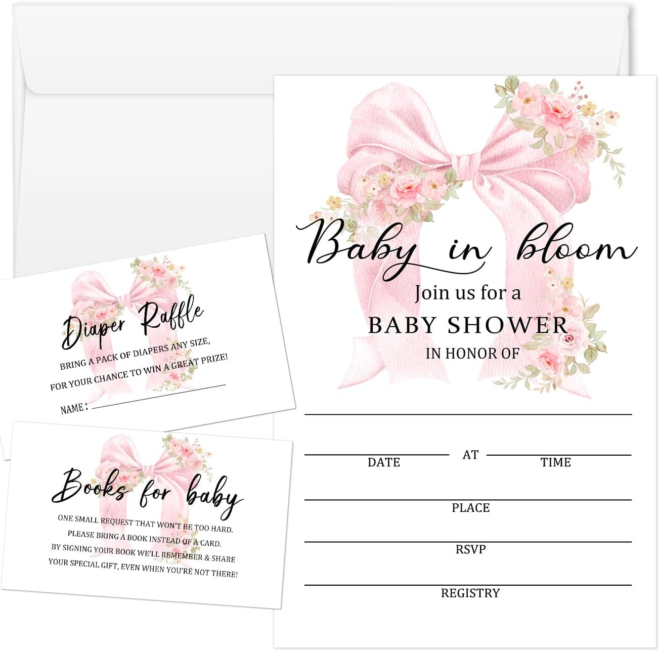Set of 25 Baby Shower Invitations, A New Chapter Is About To Begin, Gender Reveal Party Invites with Envelopes, Gender Reveal Party Decorations and Supplies - A05