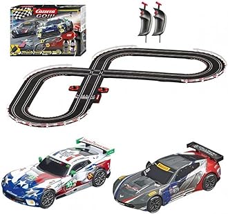 Carrera GO!!! 62521 on The Podium Electric Slot Car Racing Kids Toy Race Track Set includes two hand controllers and two 1:43 scale cars