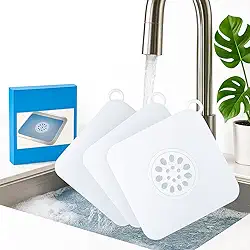 Protetor de Ralo para Banheiro, Silicone Transparente, Kit com 2 Tampas, Anti-Odor, Fácil Limpeza