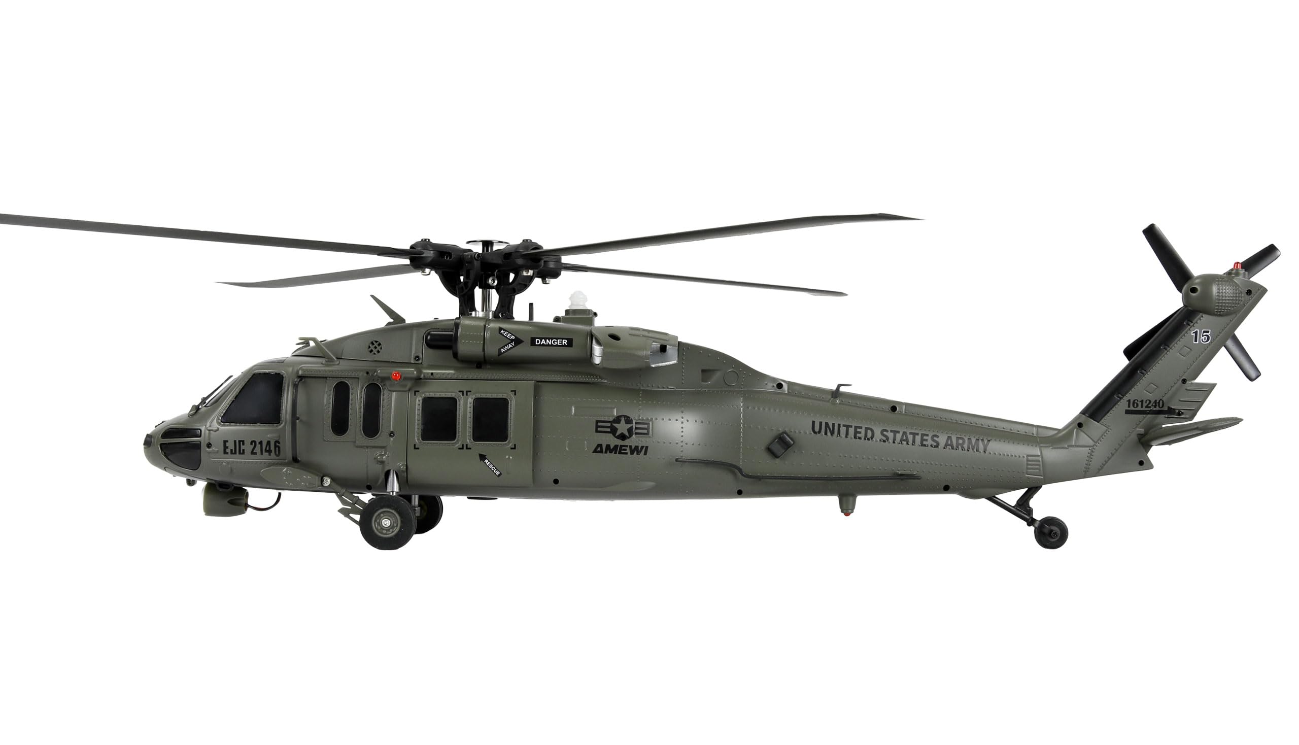 UH60 Black Hawk Marine CP Helikopter 6G/3D RTF inkl. Fernsteuerung, Akku, Ladekabel, Dunkelgrün, 1:47
