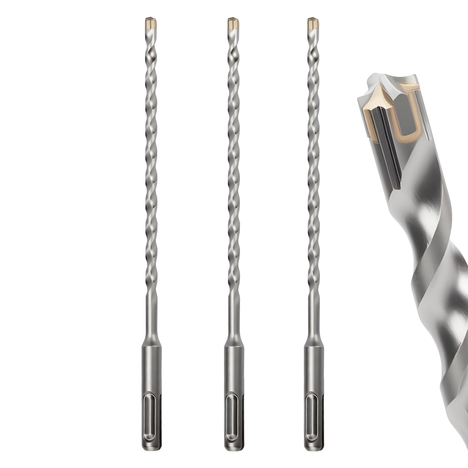 MOXPIFY 7mm Masonry Drill Bit 210mm Long, Hammer SDS Drill Bit for Reinforced Concrete, Brick Walls, SDS Plus Shank (7mm x 210mm x 3) โ image 1