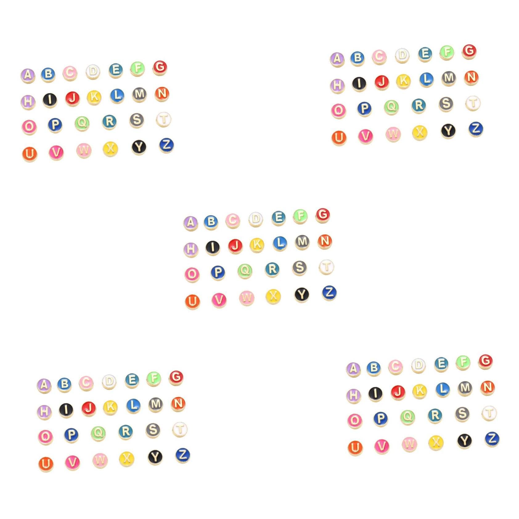 130 Stk Alphabet-Perlen DIY liefert Buchstabenperlen Alphabet-Abstandsperlen lose Perlen alphabet beads Handgemachter Schmuck handgefertigte Armbandperlen tragbare Legierungsperlen
