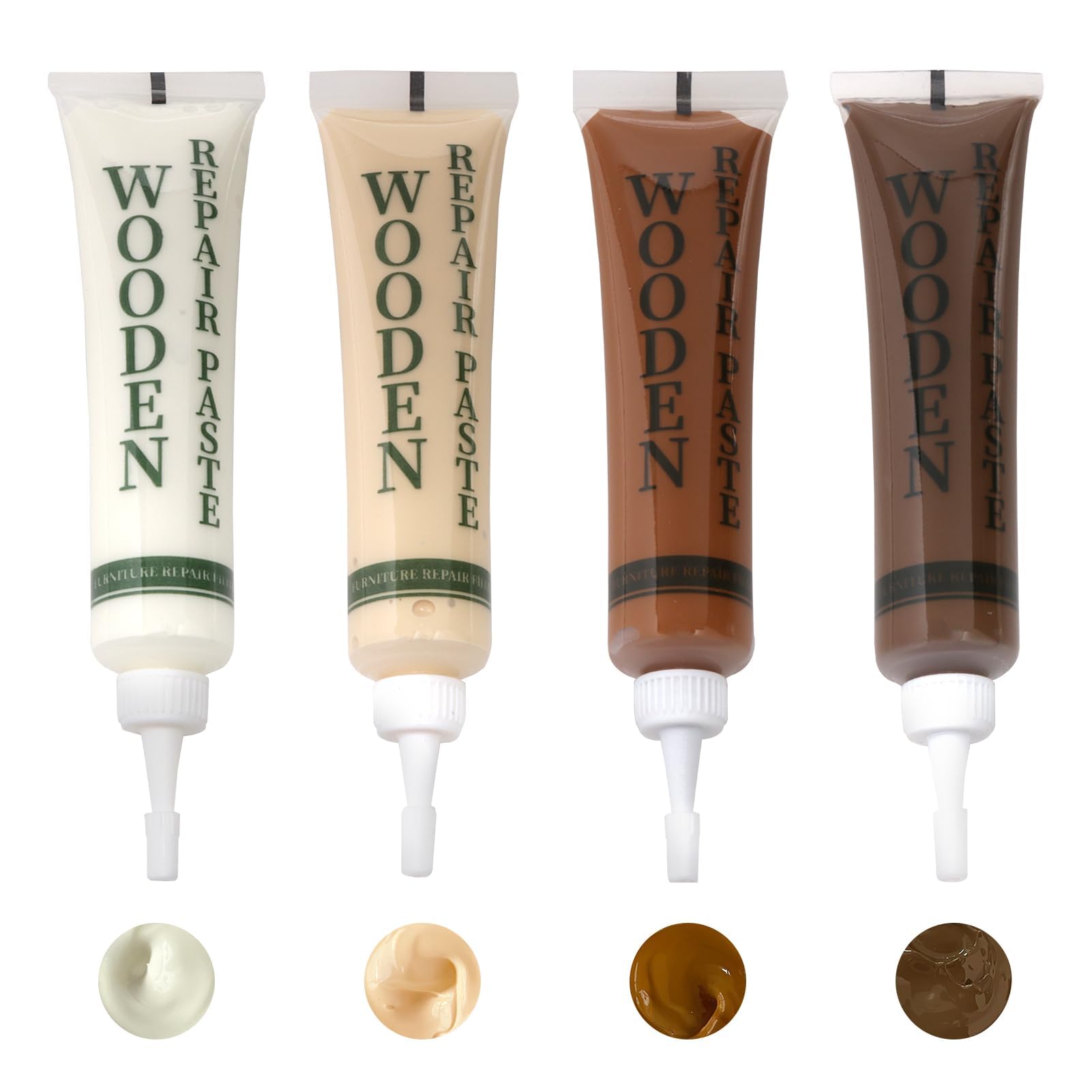 Laminate Floor Repair Kit, Wood Putty Oak, White Cream Light Dark Brown Wood Touch Up Filler, Furniture Repair Kit for Cracks Stains Scratches Hole Table Door