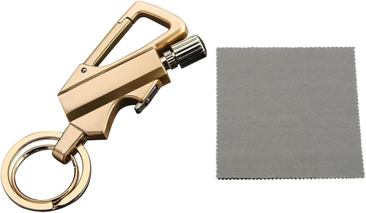 Permanent Match Infinity Lighter, Keychain Lighter with Multitool Bottle Opener, Waterproof & Reusable, Windproof for Outdoor Camping Survival Hiking (BK+GD+SL)