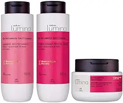 Kit Shampoo, Condicionador e Máscara Natura Lumina Cabelos Quimicamente Danificados