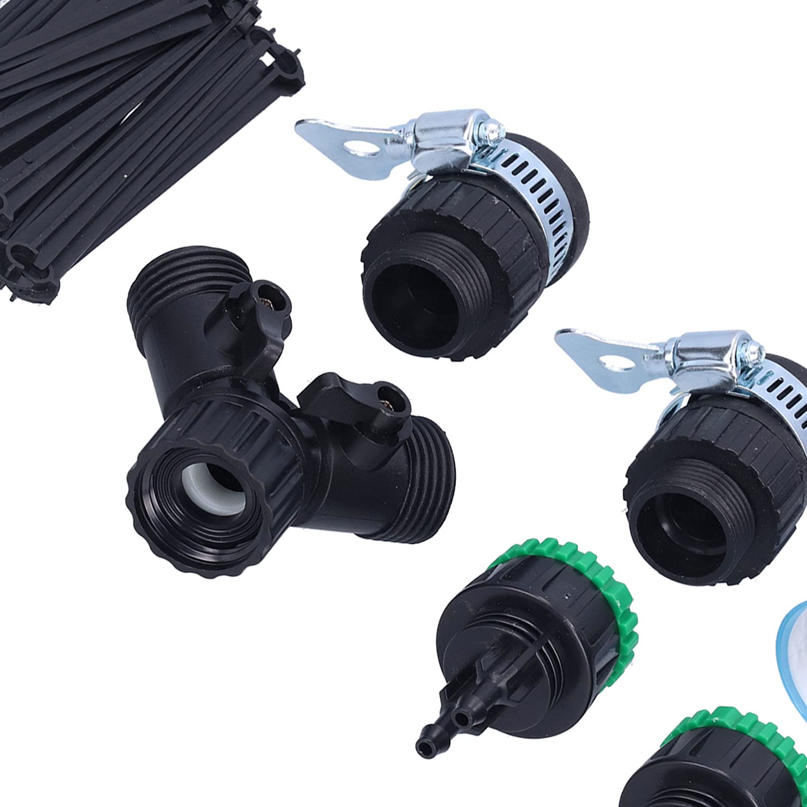 Kit di irrigazione a goccia 40M 4/7, di irrigazione per giardino con ugelli regolabili, kit di irrigazione automatica per serra, prato e orto con valvola a doppio scarico e