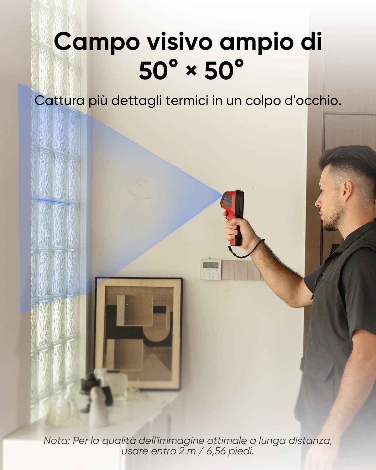 HIKMICRO D01 Telecamera Termica, Risoluzione Superiore 240x240, SuperScene, Telecamera Termica con Risoluzione IR di 96x96, Batteria da 3350mAh per 11 ore di autonomia, Registrazione di Foto e Video