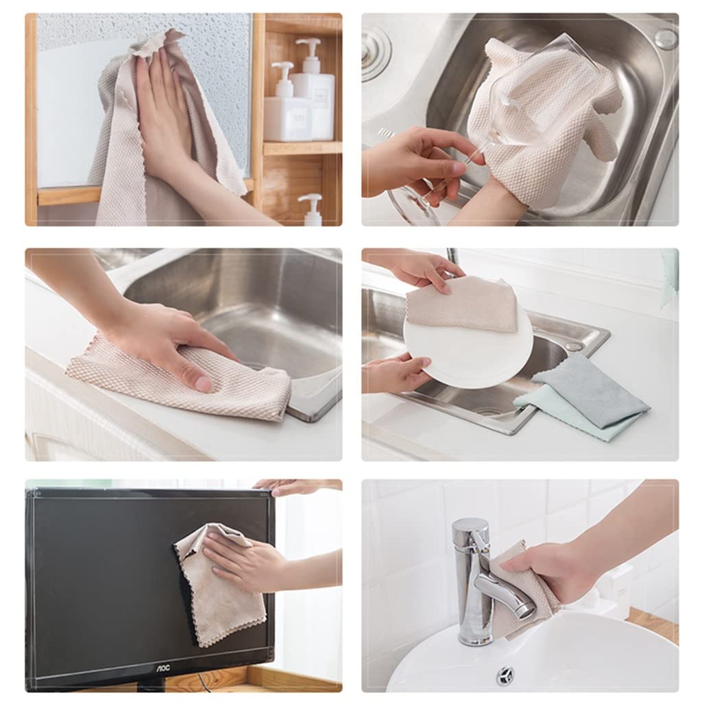 Panno for la pulizia, Panni in microfibra for squame di pesce, Confezione da 20 panni in microfibra, Panno multiuso for la pulizia di squame di pesce, Assorbe l'acqua senza lasciare tracce, Riutilizza