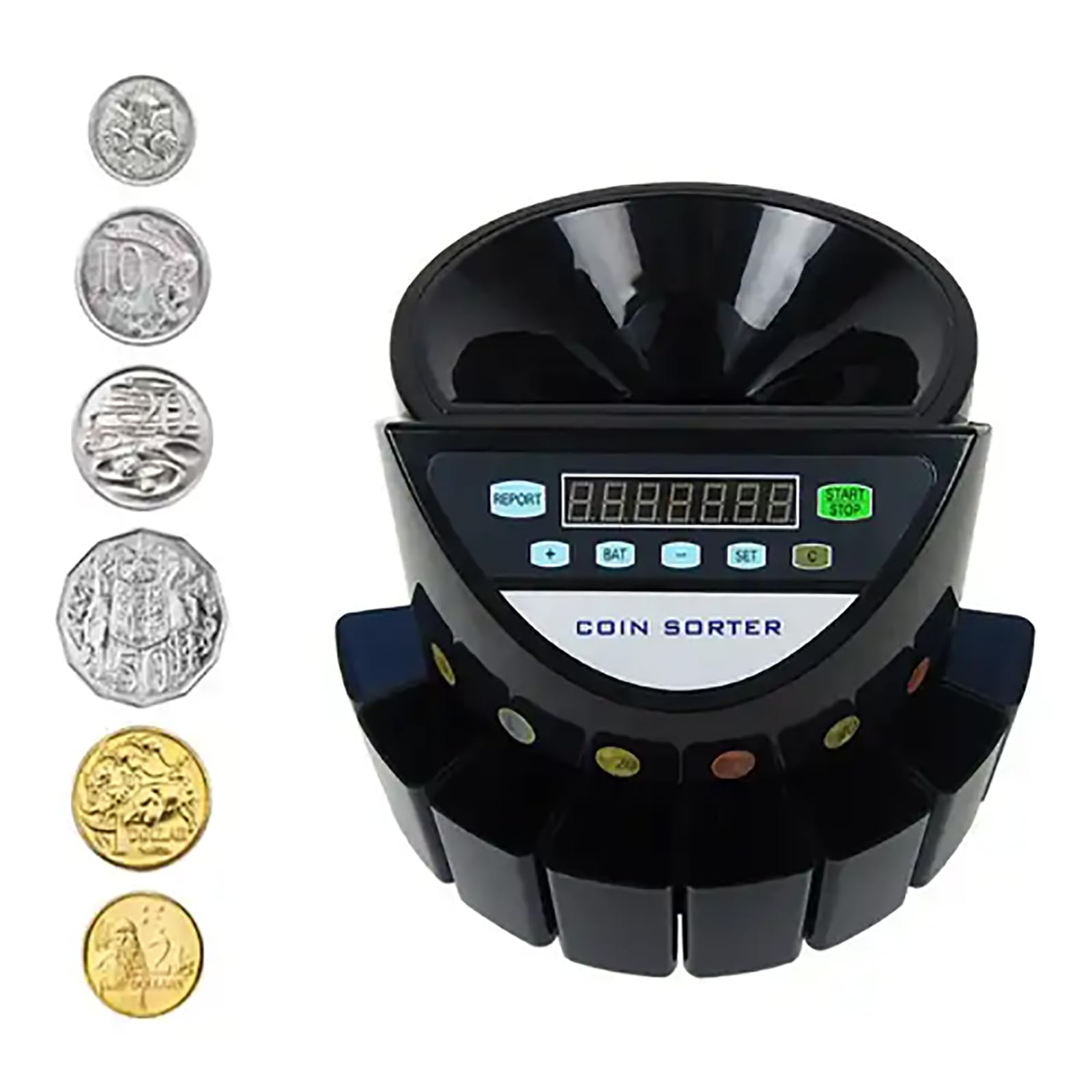 Selezionatore Elettronico Di Monete, Contamonete Con Display a LED, Velocità Di Conteggio Rapida E Pannello Di Controllo Semplificato, 300 Monete Al Minuto E Facile Da Usare, Per Negozio, Ristorante