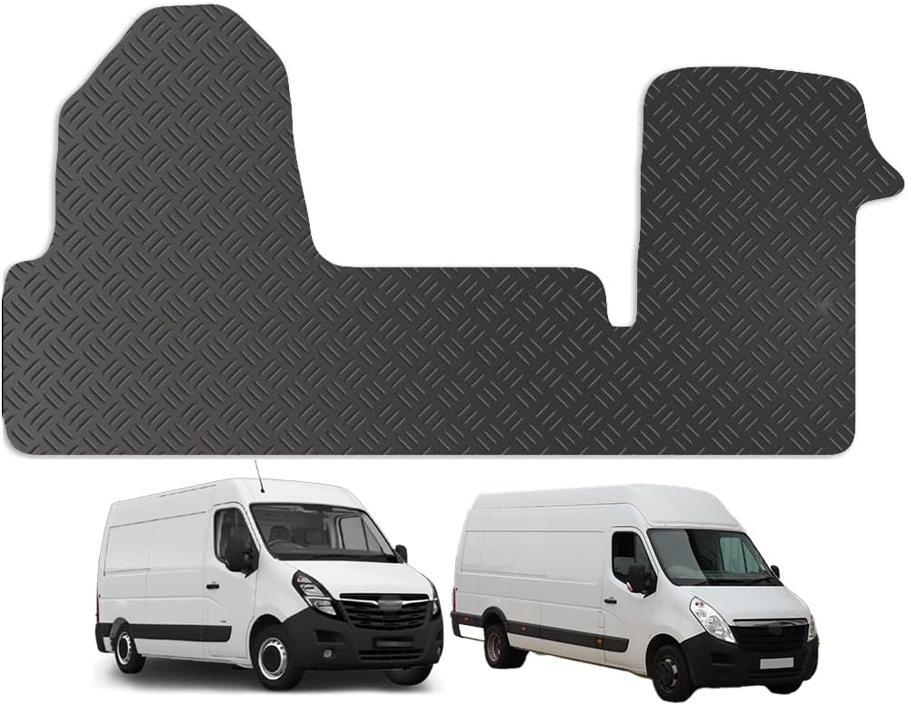 Carsio Van Mats For Vauxhall Movano & Renault Master (2010 to 2022) Tailored Fit Rubber Floor Mat Set Complete Accessory Black Custom Fitted - Anti-Slip Backing, Heavy Duty & Waterproof