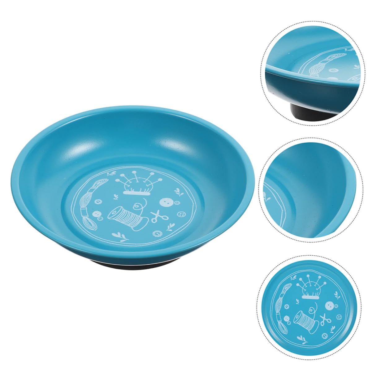 VILLCASE Organizador Magnético de Agujas para Costura, 2 Piezas, Cuenco de Acero Inoxidable, Base Imantada, Adecuado para Mesa de Manualidades